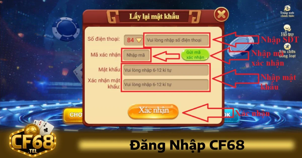 Chi tiết hướng dẫn đăng nhập CF68 an toàn và hiệu quả